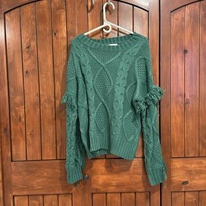 &merci-green sweater cableknit